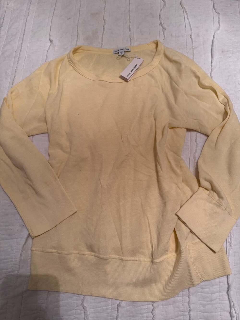 Standard James Perse Lightweight Crewneck Pullover Sweater Yellow Size 2